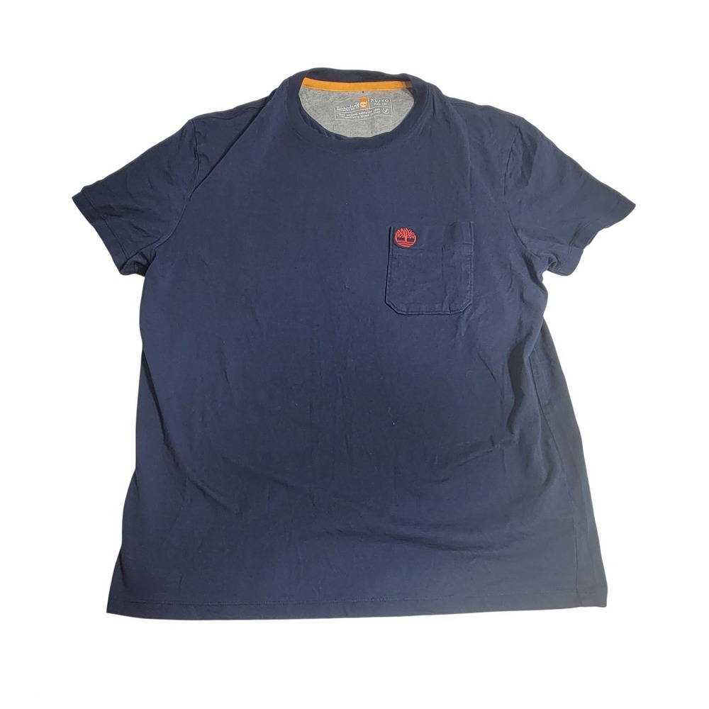Timberland Mens XL Slim Fit Navy Blue Organic Cotton Pocket T-Shirt